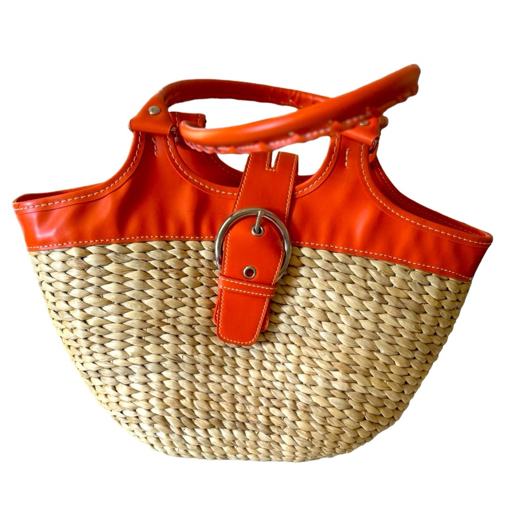 Calypso Orange Straw Handbag